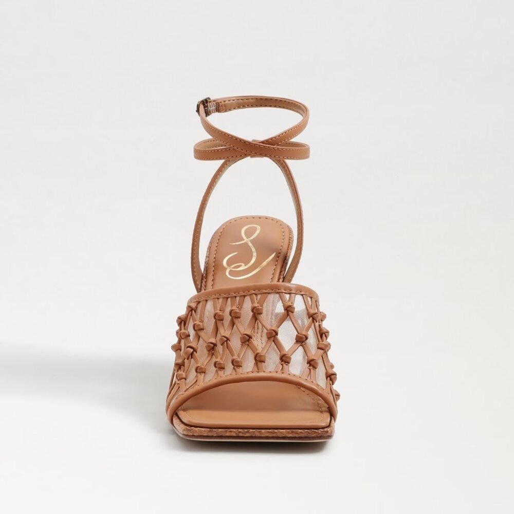 Sam Edelman Woven Heeled Candice Sandals in Light Cuoio Brown - Size 7.5 - Picture 2 of 9